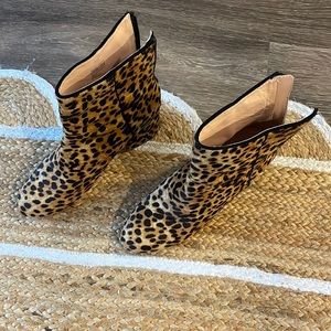 J. Crew Leopard Bootie. Size 7.5. Worn Once.